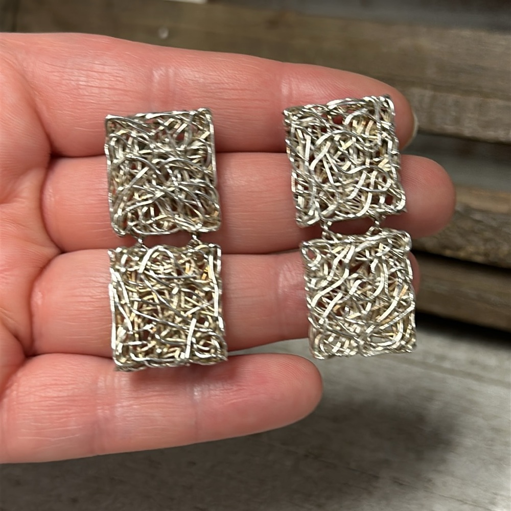 Sterling Silver 925 Great Shape Solid Mesh Wire W… - image 3